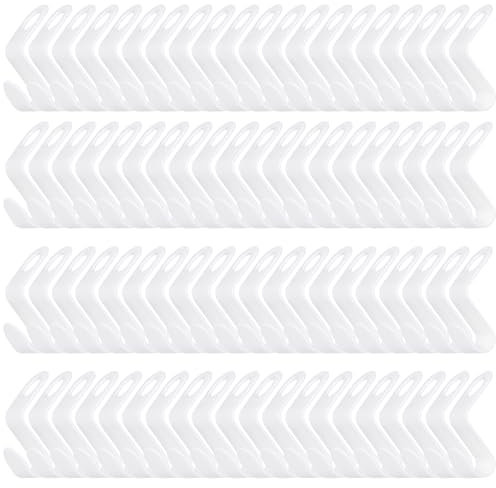 OWLMATE 80 Stück Platzsparende Kleiderbügel Verbindungshaken Mehrfach Kleiderbügel aus Kunststoff für Kleiderschrank Organizer (Weiß)