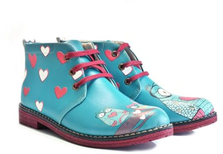 GOBY Owl Stiefelette - Damenstiefel Mit Druck - Bequemes Design - langlebige Mehrfarbige Lackierung - Strapazierfähigkeit im Freien