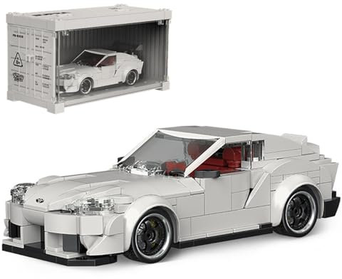 LIKLIKLINK Technik Rennwagen Bausteine für Toyota Supra, 367 Teile Klemmbausteine Sportwagen Modellbausatz, 1:32 MOC Rennenauto Spielzeug Bauset Kompatibel mit Großen Marken