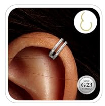 ESHIONER G23, titan, näspiercing, näsring, septum, näsring, piercingring, set brosk, tunn, liten, silver, helix, allergivänlig, 20 g, 8 mm