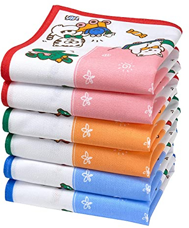 Merrysquare - 6 Niño Pañuelos - 100% Algodón- 27 centimetros (Toffee)