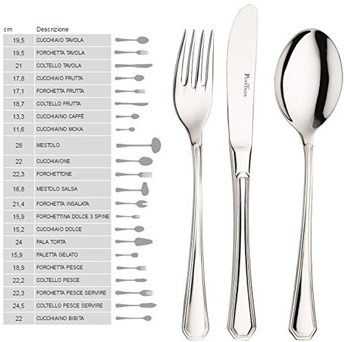 PINTINOX 12 Pezzi Cucchiaio da tavola posata in Acciaio Inox 18/10 - Spessore mm 2,5 Made in Italy Modello America