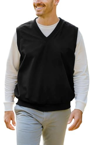 Akwa Men’s Golf Vest Lightweight Waterproof Pullover Wind Vest for Men V-Neck Sweater Performance Outerwear Layer Big & Tall