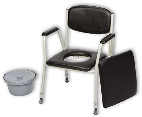 Behrend Toilettenstuhl TS 100 Nachtstuhl WC Stuhl, höhenverstellbar, Eimer, Abdeckplatte