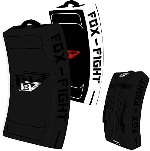 FOX-FIGHT B7 Kick Schlagschild gekrümmt professionelle hochwertige Qualität Pratze Schlagpolster gerade Training Grappling Sparring Muay Thai Kickbox Freefight Kampfsport BJJ