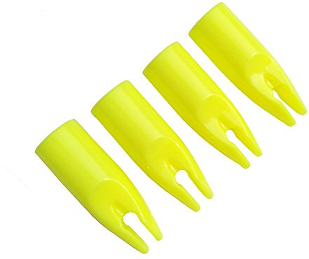 SHARROW 50pcs Tiro con L'Arco Cocca a Freccia in Plastica, Freccia Nocks Cocche della Freccia per Aste di Frecce da 8 mm di Diametro (Giallo)