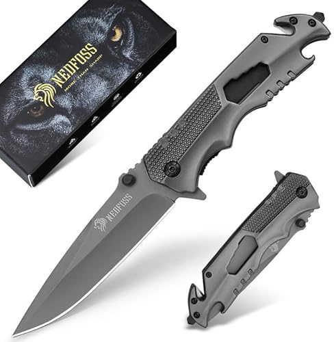 NedFoss FA48 Pocket Knife for Men, 5-in-1 Multitool Tactical Knife w/Clip