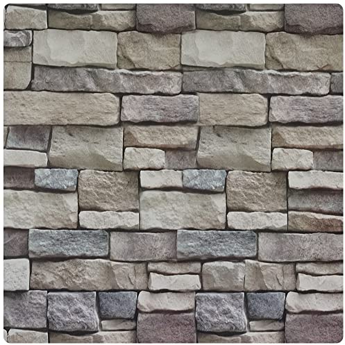 Ohmywor Brick Self Adhesive Wallpaper Peel and Stick Stone Wallpaper Paste Brick Effect Lining Paper Vinyl Film for Living Room Walls Bedroom Kitchen Bathroom 45x300CM