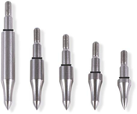 SHARROW 12 Piezas Puntas de Flecha de Tiro con Arco Acero Inoxidable Contrapeso 75/100/125/150/200/250/300 Grains Consejos de Caza Puntos Broadheads para Flechas de Carbono (Plateado, 200 Grains)