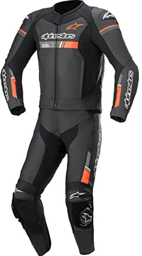 Alpinestars 3160321-1030-54 Tuta in Pelle per Moto, 2 Pezzi, Nero/Rosso, 58 Uomo
