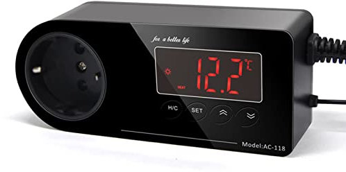 RoseFlower Reptilienthermostat, Hochpräzises Digitales Thermostat 220V/10A - für Eidechsen-Schlangen-Schildkröte Reptilienhaustierbox, Aquarium, Biergärungstemperatur, Sämlinge Kultivieren #3