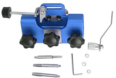 Zerodis Afilador de Motosierra, Kit de Plantilla de Afilado de Cadena de Motosierra con Manivela Adecuado para Todo Tipo de Motosierras y Sierras Eléctricas Mantenga su Motosierra en la (Azul)