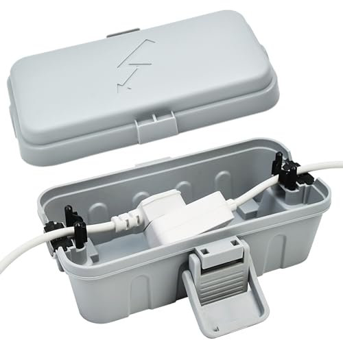 Wetterfester elektrischer Anschlusskasten,Elektrokasten für den Außenbereich, wasserdichte kabelbox,Sicherheitsbox,Outdoor Box wasserdicht for Timers, Extension Cables, Holiday Lights,grau