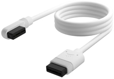 CORSAIR iCUE LINK Slim-Kabel - 1x 600 mm Rak/Slim 90° - Vit
