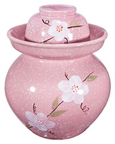 Barattoli tradizionali per la fermentazione, Vaso for la fermentazione in ceramica tradizionale cinese in porcellana rosa, vaso for la fermentazione con coperchio a tenuta stagna e gres(0.75KG)