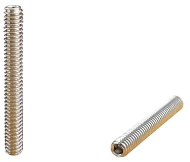 10 Piece 1/4-20 x 2 Stainless Steel Set Screws Cup Point Grub Screws, Fully Threaded Internal Hexagon Socket Set Screws