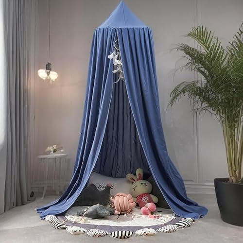 Ginkago Dosel de Cama Gigante para Habitación Infantil, Cortinas de Princesa para Juegos, Lectura, Dormitorio, Vestidor (Azul Zafiro)