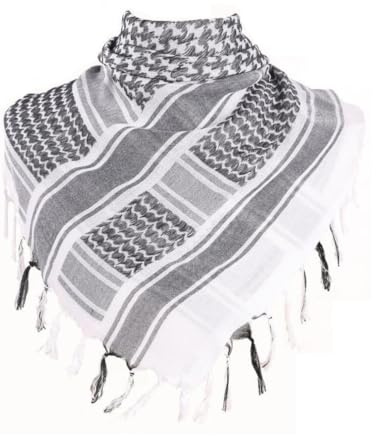 KOMUNJ Scarf Shemagh militär taktisk ökensjal, arabiska ökenhalsdukar, 100 % bomull militär taktisk ökensjal, unisex halsduk huvudduk män och kvinnor, flerfärgad, one size