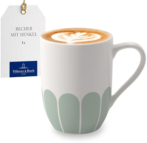 Villeroy & Boch - Fleur vert taza con asa verde, apta para lavavajillas y microondas, taza para café, té y bebidas calientes, porcelana Premium