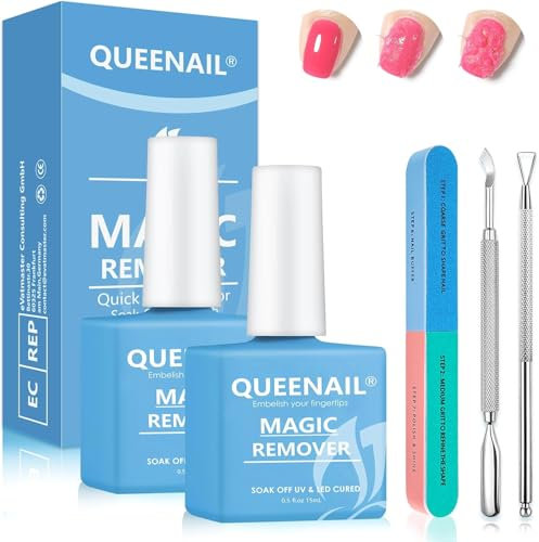 2x15ml Gel Nail Polish Remover,Rimuove Semipermanente Unghie Gel,Nail Polish Remover Professionale,Solvente Per Smalto Per Unghie,Rimuove Facilmente e Rapidamente lo Smalto in 3-5 Minuti