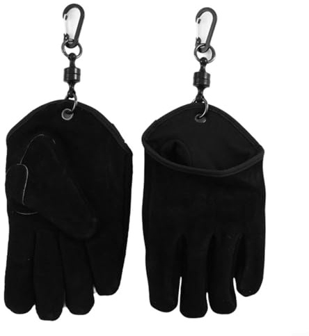 CNANRNANC Guantes de pesca con liberación magnética, guantes de pesca con gancho magnético fuerte y agarre texturizado para un manejo seguro (negro)