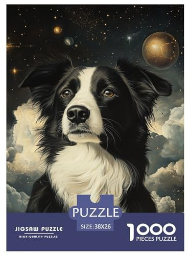 Border Collie Puzzle Da 1000 Pezzi Per Adulti E Ragazzi Animal Jigsaw Multicolore Classici Regalo Giocattolo Colorato Per La Famiglia Travel Gift 38x26cm/1000pcs