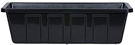 Root & Vessel Poly-Pro Plastic Flower Box Planter, Black, 18-Inch