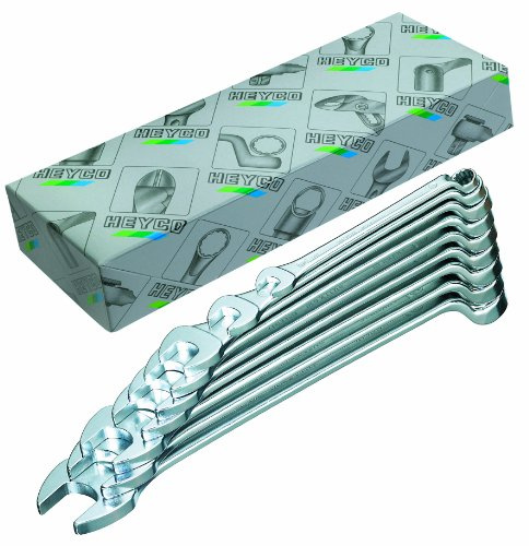 Heytec Maxline Ringmaulschlüssel Satz 10mm, 13mm, 16mm, 17mm, 18mm, 19mm, 21mm, 22mm, 24mm Chrom-Vanadium-Stahl Wrench Set