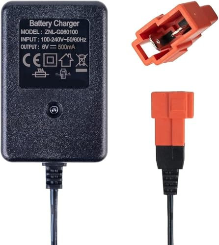 Chargeur 6V pour Voitures électriques d’Enfants, Adaptateur à Prise carrée spéciale pour Jouets 6 Volts