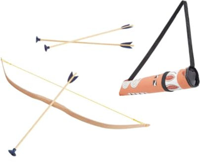 Jamso Design Bogenset Indianer Pfeil und Bogen Holzbogen Köcher Kinderbogen Bogenschießen Bogensport