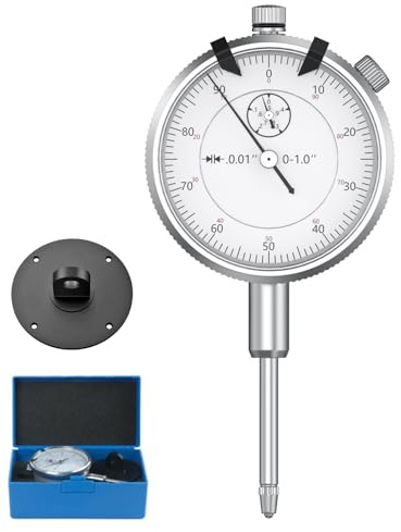 HDLNKAK Dial Indicator 0-1/0.001 Dial Indicator with Case, Measuring Tool for Lathe, 3D Printing, Workshop, CNC Machine Tool, Table Saw