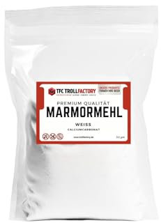 TFC Marmormehl Calciumcarbonat 1kg - Hochwertiges, Feines Pulver für Kunst, Handwerk & Bau I Umweltfreundlich, Ungiftig, Reinweiß, Vielseitig Einsetzbar - Perfekt für Acrylmalerei, Beton und Mehr!