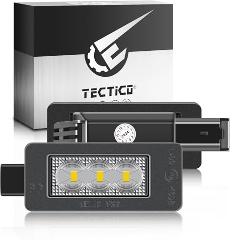 TECTICO LED Luce Targa Luce numeri targa Canbus Auto Compatibile con C3 MK3 C4 C5 207 CC 208 2008 308 II T9 Hatchback SW 3008, 2 pezzi