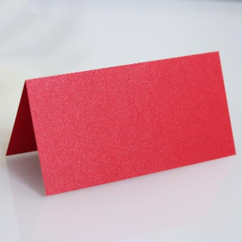 iKesoce 50 Pezzi Cartellini Segnaposto da Tavolo Matrimonio Segnatavolo Carta per Festa Compleanno Comunione Battesimo, Rossa