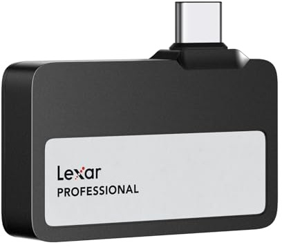 Lexar Professional Go Portable SSD 2TB, Ultra-Compact, Supports Apple ProRes, Up to 1050MB/s Read and 1000MB/s Write, USB 3.2 Gen 2, IP65 Dust and Water Resistant, for iPhone 15/16 Pro, Black