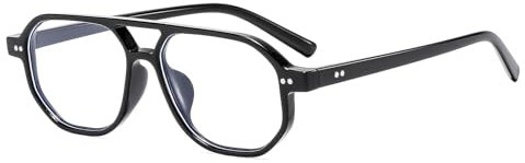 YAMEIZE Retro Pilot Doppio Ponte - Occhiali Luce blu per le donna uomo Classic Anti Fatica Occhiali Anti Luce Blu Computer Gamingg
