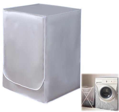 Housse de Machine a Laver, Cache à Lave Linge Machine à Chargement Frontal Imperméable, Sèche Linge Intérieure et Extérieure Protection Anti Poussière Et Vieillissement, avec Fermeture Eclair, 50 x 60