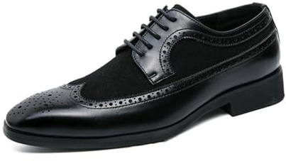 Hixingo Zapatos de Vestir Hombre Sin Cordones, 38-46 EU Zapatos de Cuero Modernos Zapatillas Vestir Hombre Verano Antideslizante Suela de Goma para Negocios, Bodas (815-9 Negro,42)