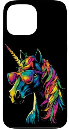 Licorne Coloré Arc-en-Ciel Cavalière Chevaux Équitation Coque pour iPhone 13 Pro Max
