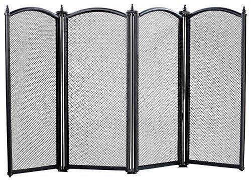 Carlo Milano Kamingitter: Funkenschutzgitter, 4-teilig, 87 x 49 cm (Kaminschutzgitter, Schutzgitter für offene Kamine, feuerfest)