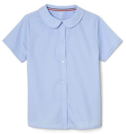 French Toast Girls Short Sleeve Woven Peter Pan Collar Blouse