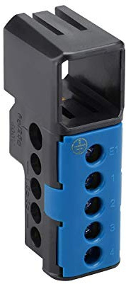 Tableau electrique - Coffret electrique - Disjoncteur - Bornier electrique - Embout de cablage - Borne de connexion électrique - Accessoires modulaires - DEBFLEX - Bornier Neutre 5 Trous - Bleu, 30