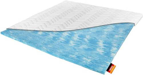 Meos® Gel-Schaum Topper 180x200cm für Matratzen & Boxspringbett - Made in Germany - hohes RG50 - Bezug bis 60°C waschbar - Matratzenauflage (180 x 200 cm) Weiß