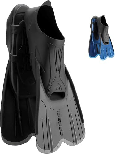 CRESSI Agua Short Fins Black, 47/48 - Self Adjusting Flossen für Schnorcheln, Schwimmen und Trainieren, Schwarz, 47/48