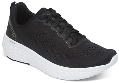 Aetrex Danika - Tenis ortopédicos con soporte de arco para mujer, transpirables, extra acolchados, cómodos, Negro, 39 EU