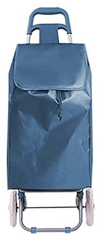 GREATOOL Carro de la Compra de 2 Ruedas, Carrito de la Compra para Supermercado , Bolsa Principal de 40L, Bolsillo Posterior, 90 x 30 x 35cm (Azul)