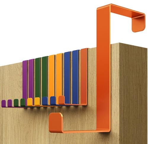 4smile Appendiabiti da Porta – 10 x Ganci appendiabiti appendi abiti per porte colorati con cuscinetti in feltro – Attaccapanni da porta