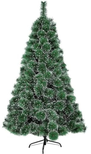 KROWN - Árbol de Navidad con Nieve Artificial, Material PVC Aguja de Pino con Nieve, Hogar Decoración para Navidad, con Soporte de Metalico, Fácil Montaje (120 cm)