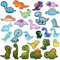 LETTERASHQP Flicken zum AufbüGeln Kinder 26 Stück Dino Bügelflicken Kinder Patches zum Aufbügeln Dinosaurier Aufnäher Tiere Kinder Aufnäher zum Aufbügeln für DIY T-Shirt Jeans Kleidung Taschen Mützen