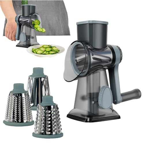 Rallador giratorio - Rallador de queso | Rallador de queso giratorio | Rallador de queso con manivela | Rallador de queso redondo para la cocina | Rallador de queso de cocina | Rallador de queso